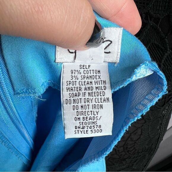 Sz 2 Cache Blue Beaded & floral Embroidered Short Skirt - Picture 10 of 11